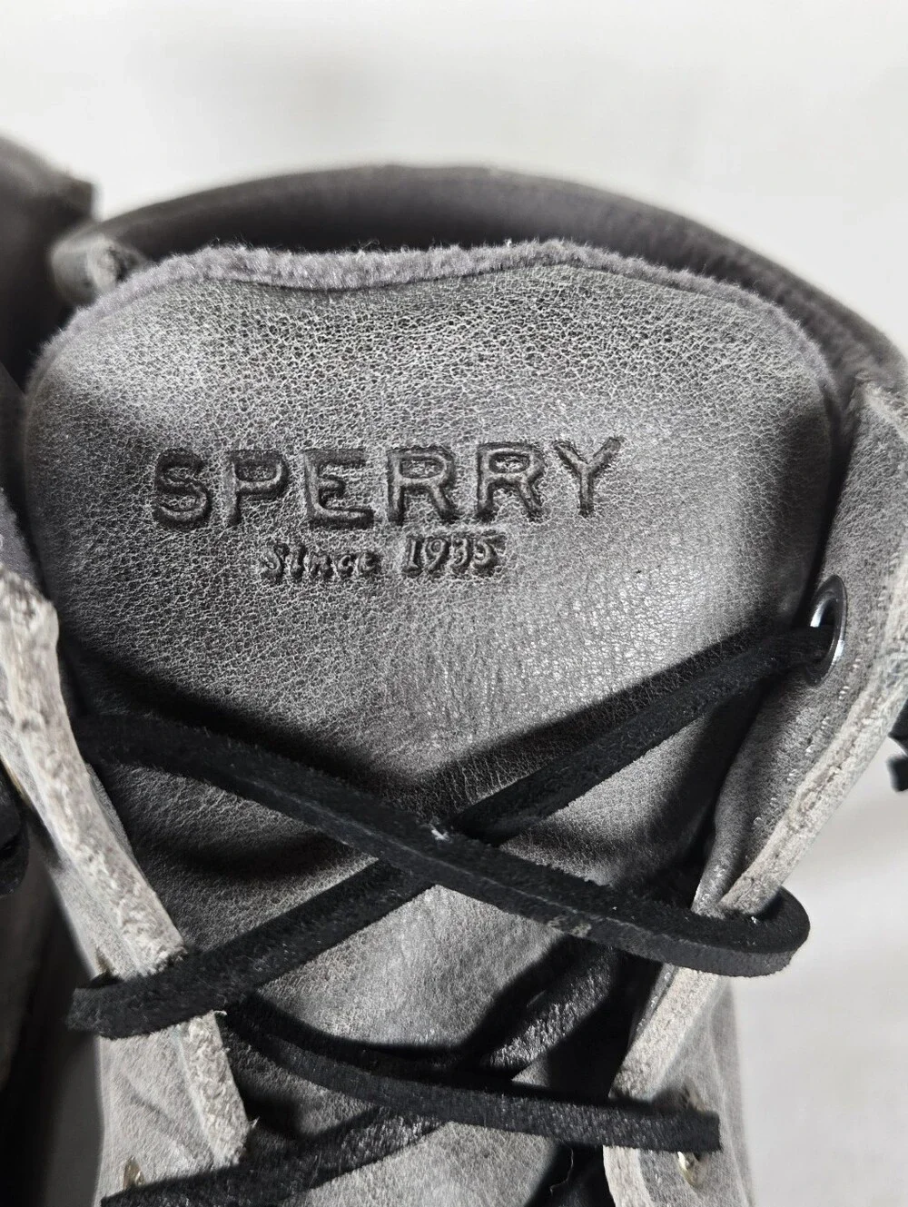 Sperry Top-Sider Saltwater Duck Boots Waterproof Size 7.5 Black Gray Rain Snow